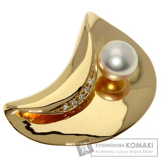 タサキ(TASAKI)のTASAKI アコヤパール 真珠 ダイヤモンド ブローチ K18YG レディース(ブローチ/コサージュ)