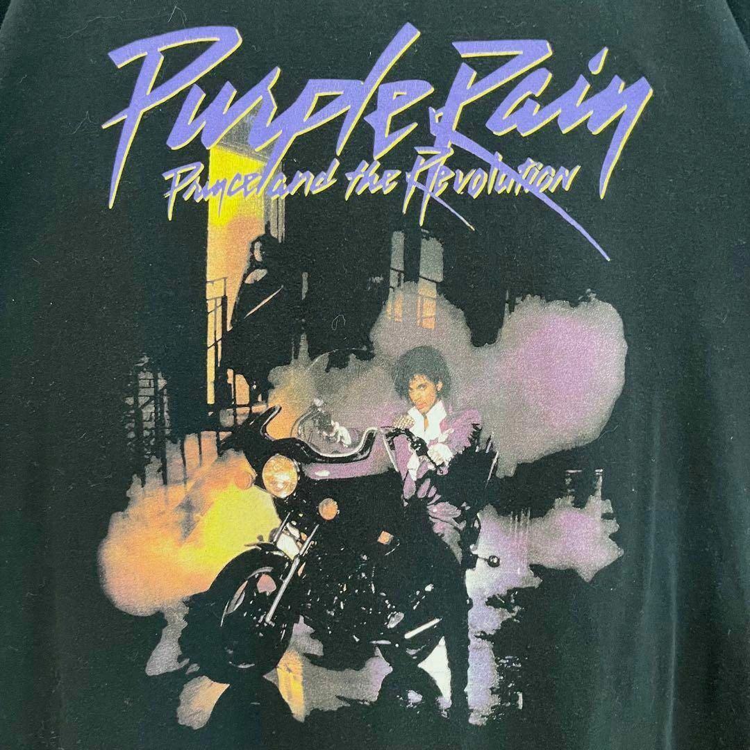 ロックバンドTシャツ古着PRINCEプリンス　パープルレインプリントTシャツL黒