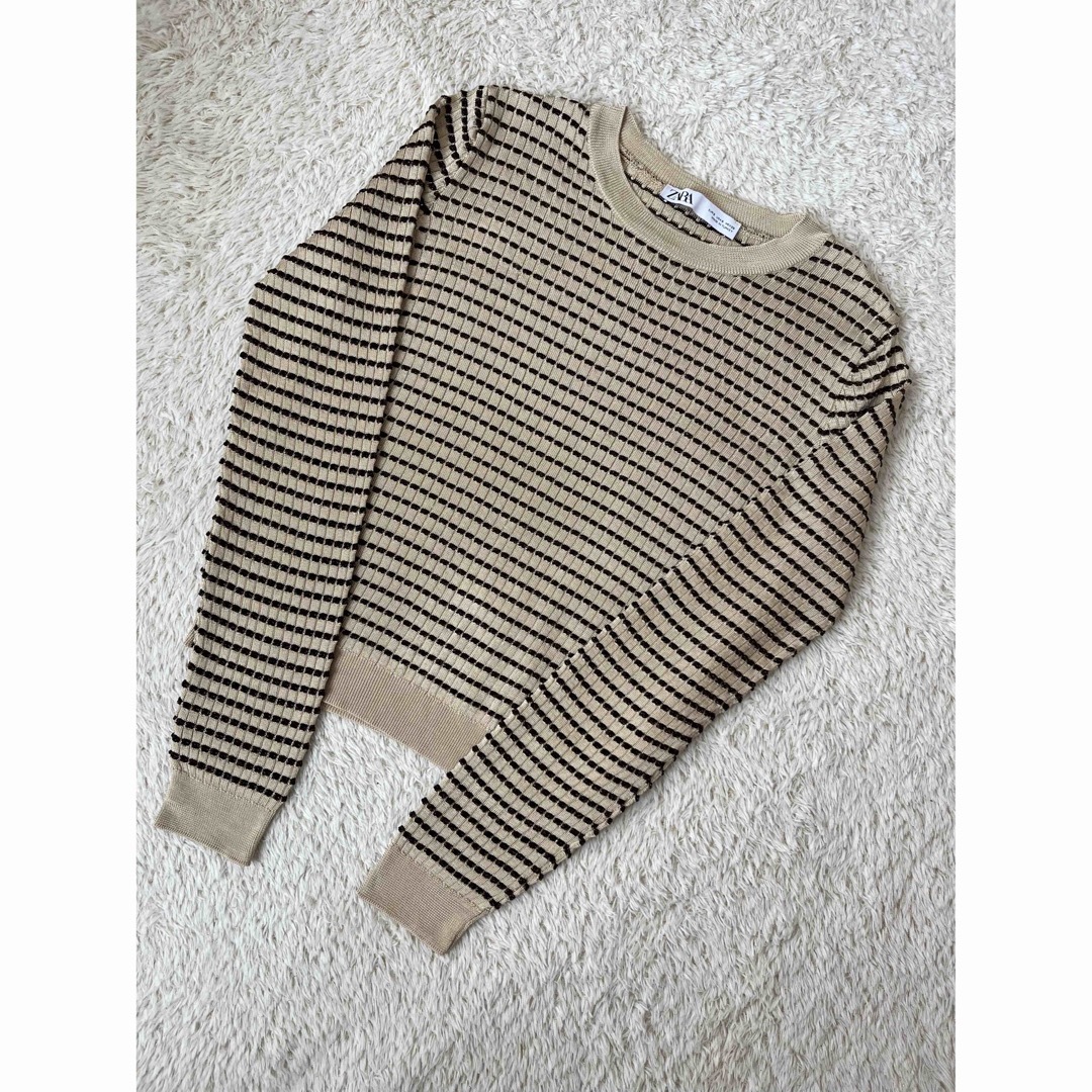 ZARA(ザラ)の美品　ZARA ザラ　ニット　トップス　ボーダー　人気　完売 レディースのトップス(ニット/セーター)の商品写真