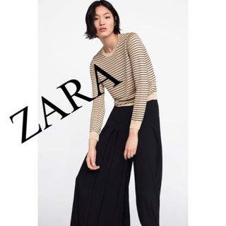 ザラ(ZARA)の美品　ZARA ザラ　ニット　トップス　ボーダー　人気　完売(ニット/セーター)