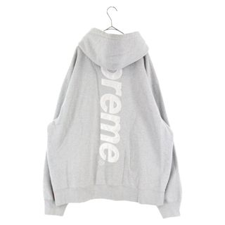 シュプリーム 22AW Satin Applique Hooded Sweatshirt サテンバックロゴプルオーバーパーカー  メンズ M