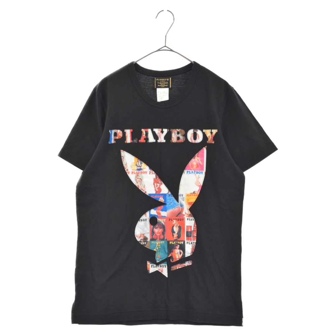 mastermind JAPAN マスターマインドジャパン ×PLAYBOY×THEATER 8×プレイボーイ×シアター8 ロゴ刺繍 半袖Tシャツ カットソー ブラック 8HP-TS06