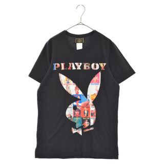 マスターマインドジャパン(mastermind JAPAN)のmastermind JAPAN マスターマインドジャパン ×PLAYBOY×THEATER 8×プレイボーイ×シアター8 ロゴ刺繍 半袖Tシャツ カットソー ブラック 8HP-TS06(Tシャツ/カットソー(半袖/袖なし))