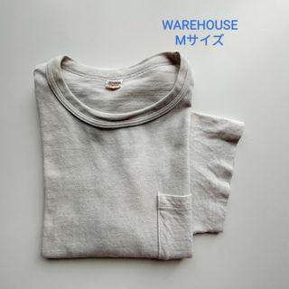 ウエアハウス(WAREHOUSE)のWAREHOUSE★シャドウボーダー★胸ポケット丸胴Tシャツ★USED★M(Tシャツ/カットソー(半袖/袖なし))