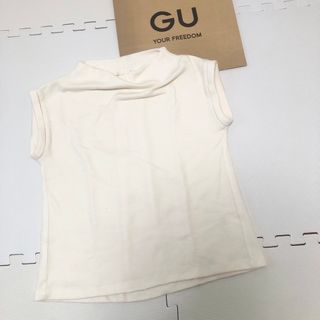 ジーユー(GU)の完売品　GU ジーユー　リブフレンチスリーブT ニット　オフホワイト  M(ニット/セーター)