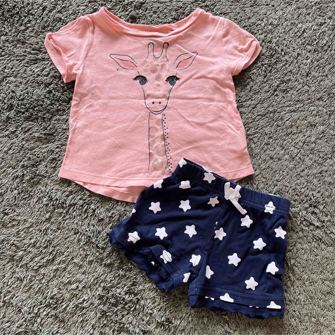 GAP(ギャップ)のキリンさんTシャツ、スター柄パンツセット キッズ/ベビー/マタニティのベビー服(~85cm)(Ｔシャツ)の商品写真