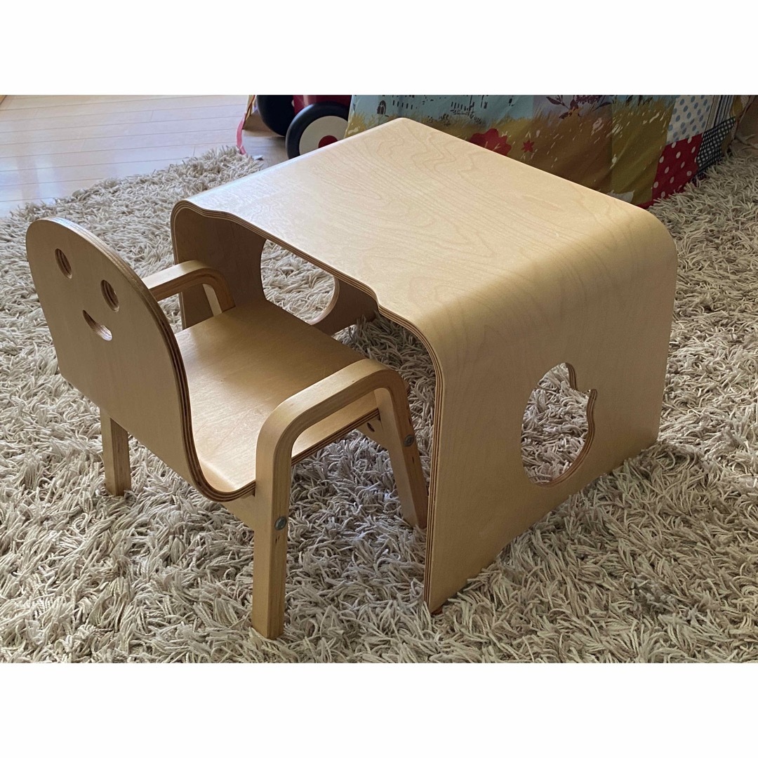 ヤトミ/子供机/プライウッド/椅子/セット/木製/チェア/テーブル/ナチュラル