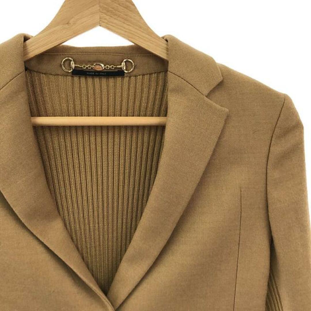 GUCCI / グッチ | カシミヤブレンド ニットスリーブ 2Bテーラードジャケット | 36 | ベージュ | レディース