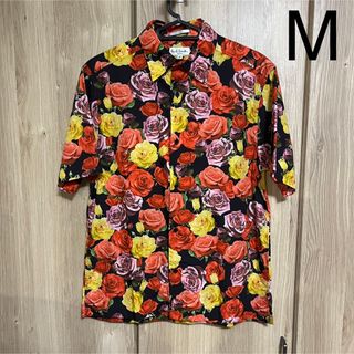 【美品】ポールスミス/PaulSmith 花柄シャツ　半袖　フラワー　ジャガード