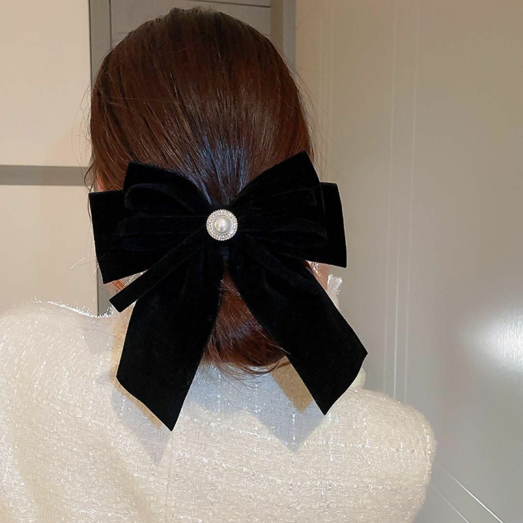 大人かわいい♡リボン バレッタ ベロア 大きめ 韓国 ヘア 大人かわいい♡リボン バレッタ ベロア 大きめ 韓国 ヘア