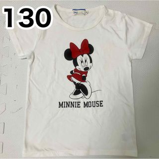 ミニーマウス(ミニーマウス)のディズニー　ミニー半袖Tシャツ　白　130 (Tシャツ/カットソー)