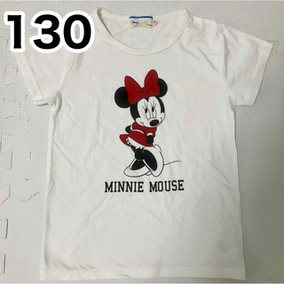 ミニーマウス(ミニーマウス)のディズニー　ミニー半袖Tシャツ　白　130 (Tシャツ/カットソー)
