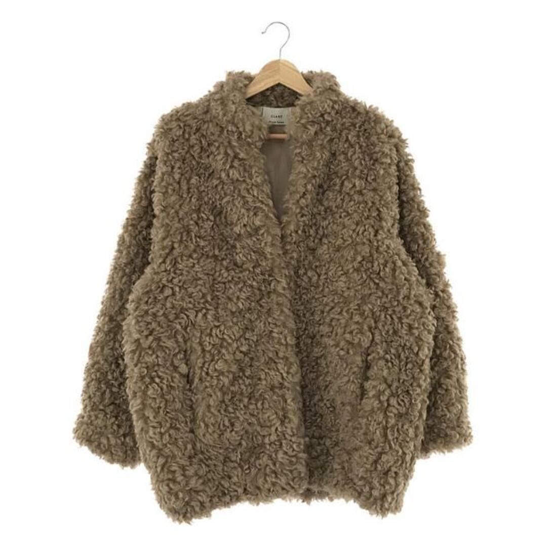 CLANE / クラネ | 2022AW | × MINAMI TANAKA CURL FUR SHORT COAT カールファー ショート コート | 2 | ベージュ | レディース