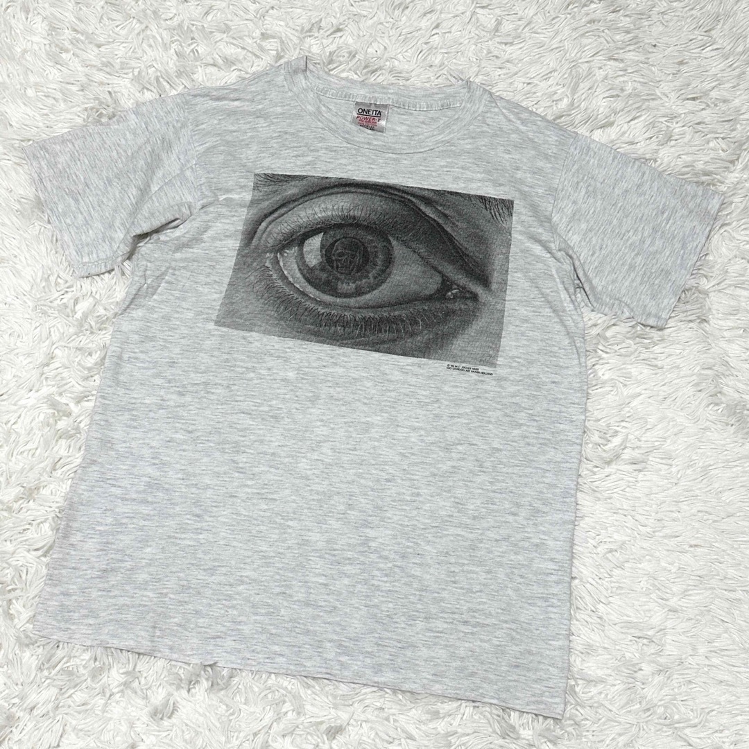 Tシャツ/カットソー(半袖/袖なし)90s Art T M.C. Escher エッシャー スカルEYE Tシャツ