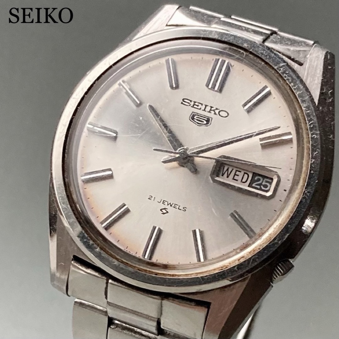 【動作品】セイコー SEIKO 5 ファイブ 腕時計 自動巻き 男性 デイデイト