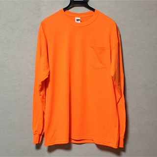 ギルタン(GILDAN)の新品 GILDAN ギルダン 長袖ロンT ポケット付き セーフティオレンジ M(Tシャツ/カットソー(七分/長袖))