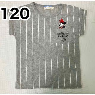 ミニーマウス(ミニーマウス)のディズニー　ミニー半袖Tシャツ　グレー　120 (Tシャツ/カットソー)