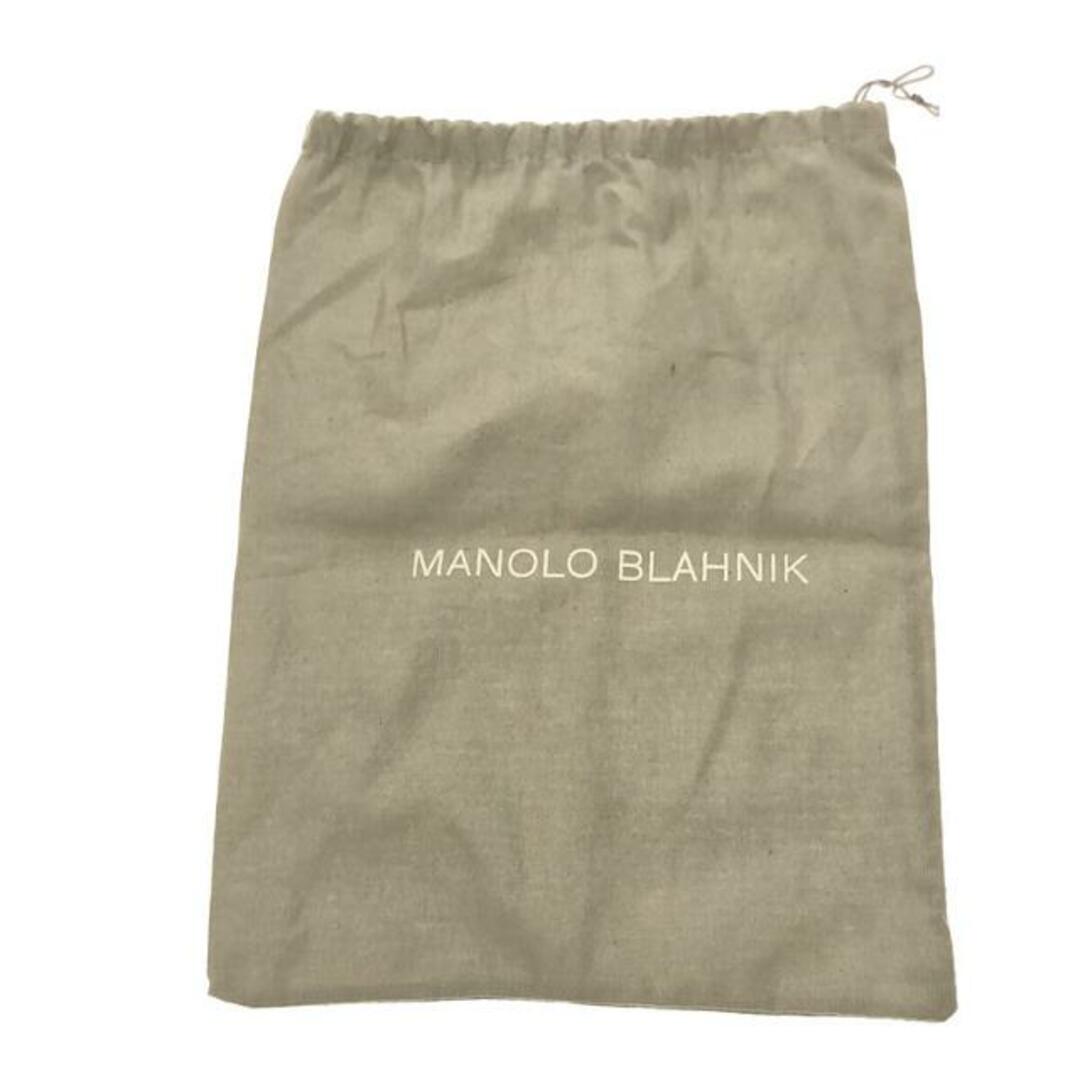 MANOLO BLAHNIK(マノロブラニク)の【美品】  MANOLO BLAHNIK / マノロブラニク | ツイード ビジューバックル フラットパンプス | 35 | ライトブルー | レディース レディースの靴/シューズ(ハイヒール/パンプス)の商品写真