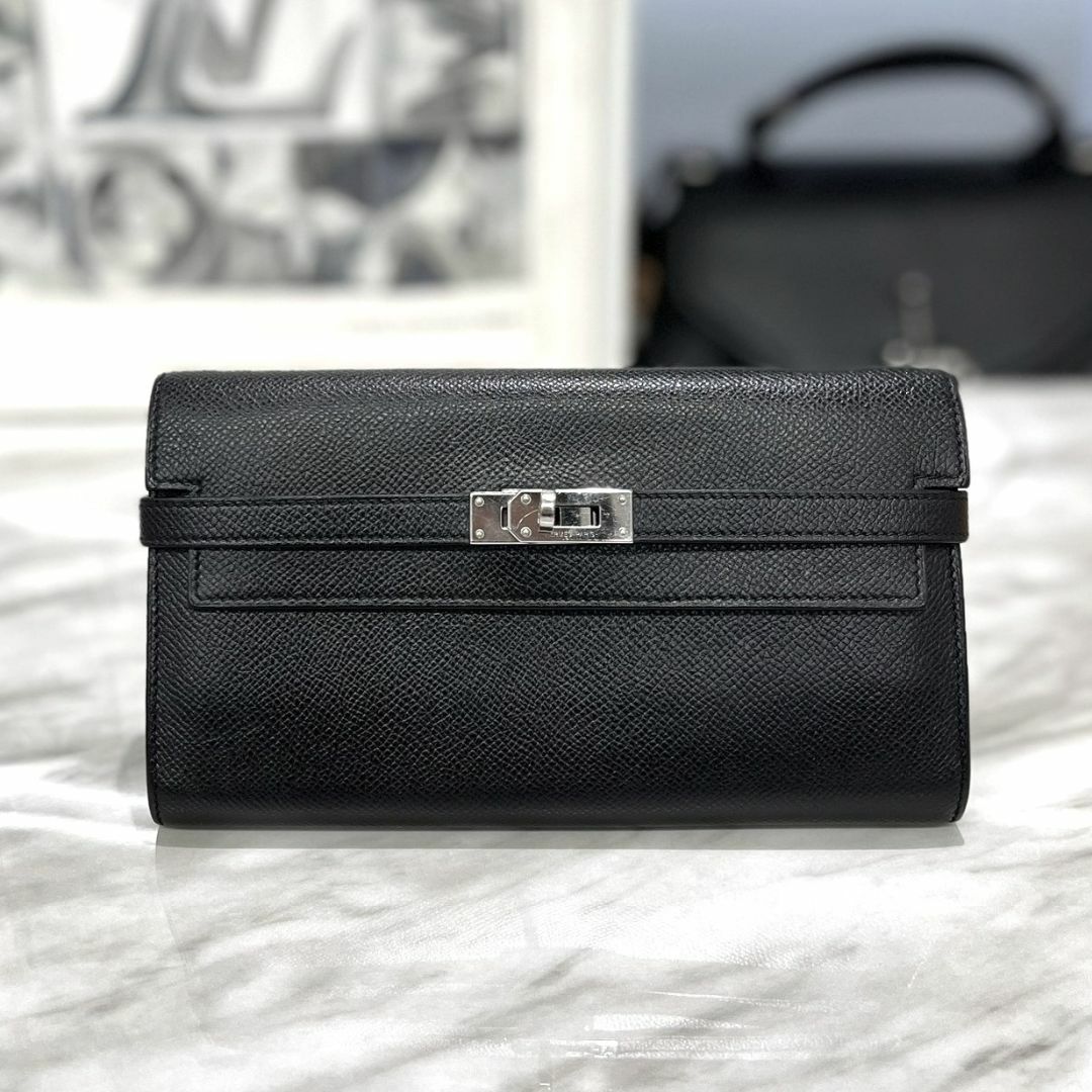 ✴︎極美品　HERMES エルメス ケリーウォレット ヴォーエプソン 黒 長財布