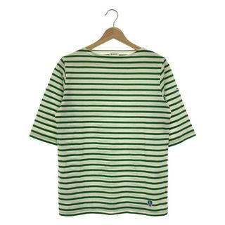 オーシバル(ORCIVAL)の【美品】  ORCIVAL / オーチバル | 40/2 JERSEY 定番ボートネック5分袖 Tシャツ | 2 | グリーン/ホワイト | レディース(Tシャツ(長袖/七分))