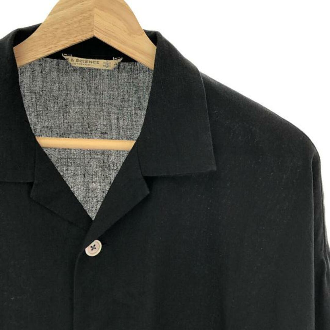 【美品】 ARTS&SCIENCE / アーツアンドサイエンス | コットンリネン オープンカラーシャツ | 2 | ブラック | メンズ 【美品】 ARTS&SCIENCE / アーツアンドサイエンス | コットンリネン オープンカラーシャツ | 2 | ブラック | メンズ