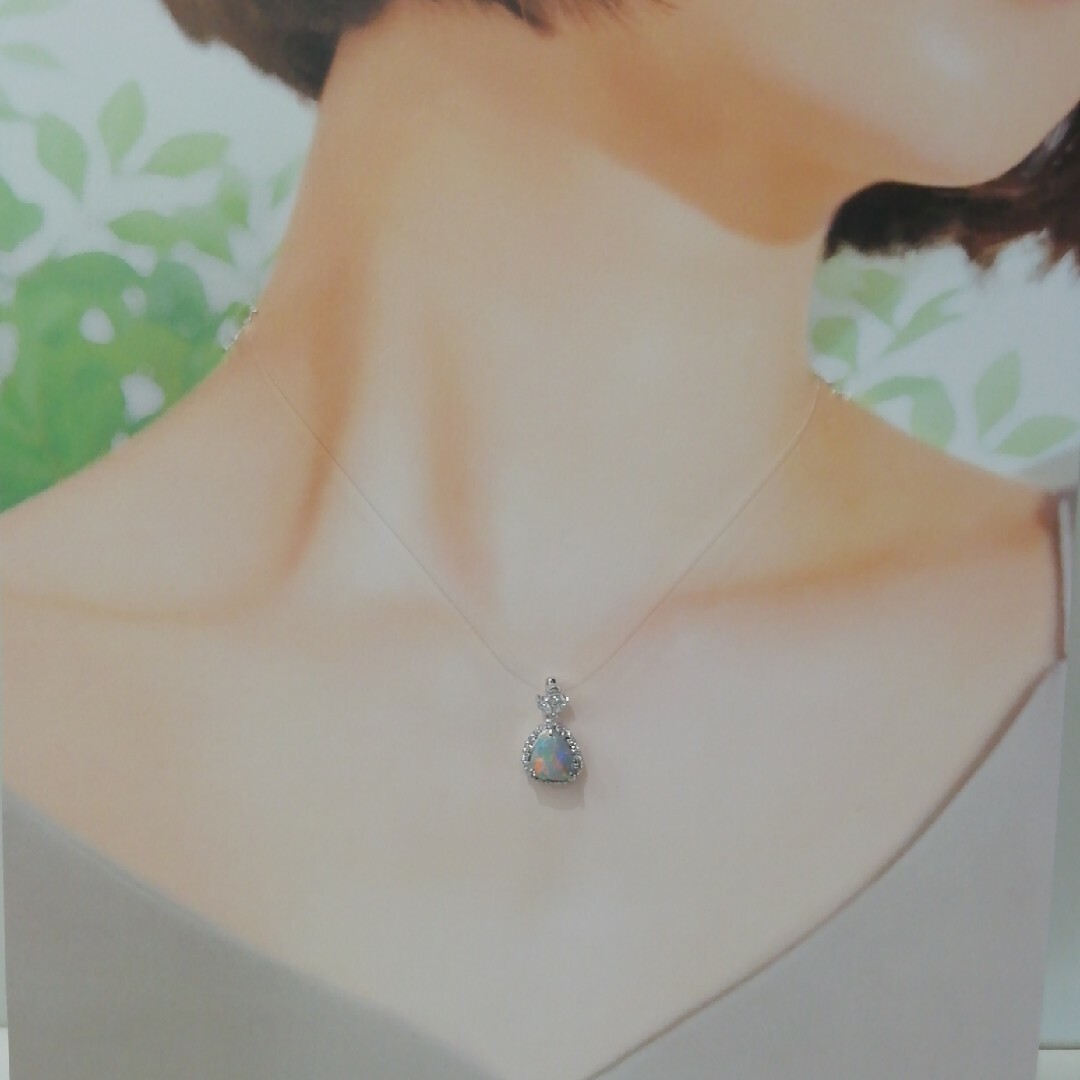 Pt900◯オパール2.09ct✨ダイヤ付き✨キラキラペンダントトップ