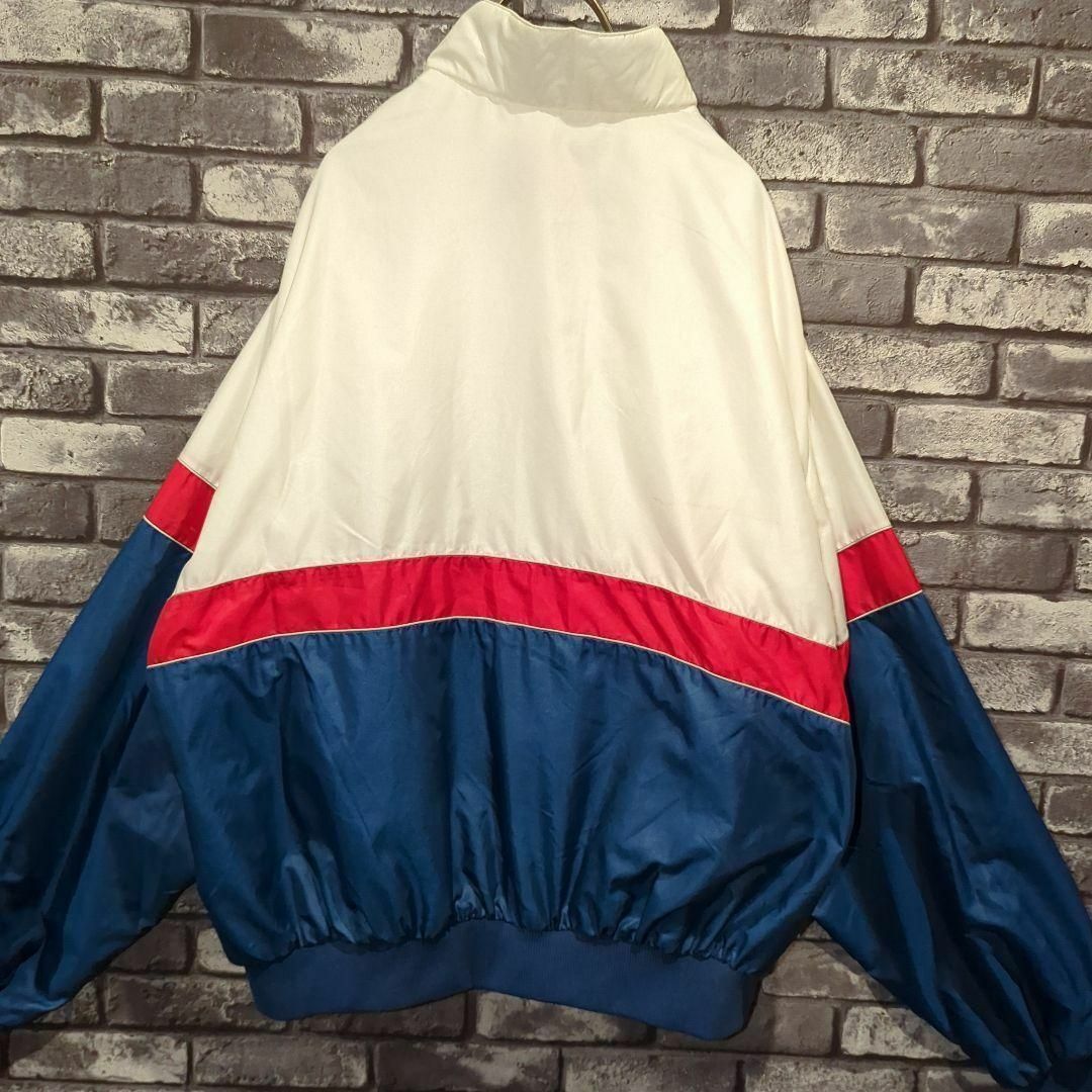 90s ジャケット　ブルゾン　フルジップ　刺繍　太アーム　パーカー　LO11