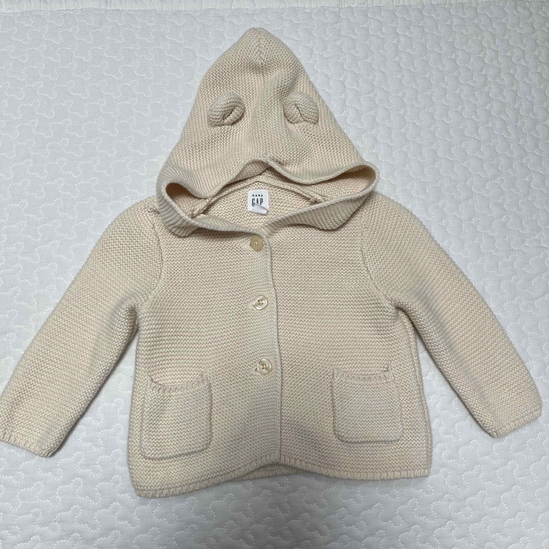 babyGAP(ベビーギャップ)のkids 耳付きニットカーディガン GAP キッズ/ベビー/マタニティのベビー服(~85cm)(カーディガン/ボレロ)の商品写真