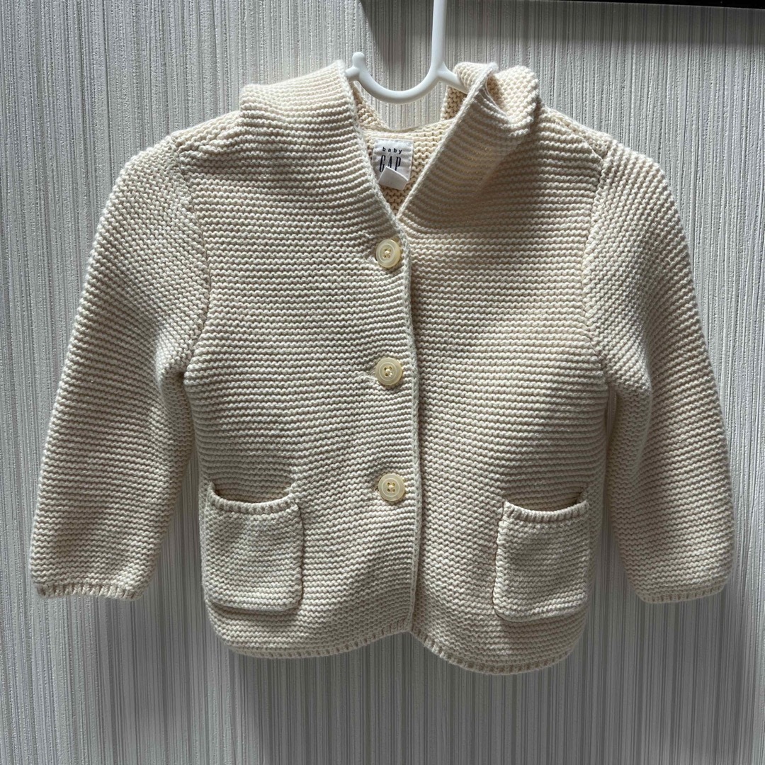 babyGAP(ベビーギャップ)のkids 耳付きニットカーディガン GAP キッズ/ベビー/マタニティのベビー服(~85cm)(カーディガン/ボレロ)の商品写真