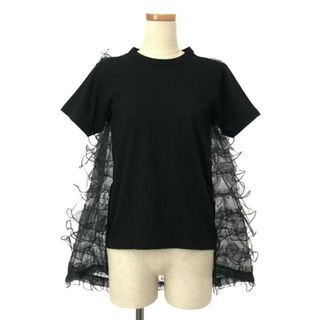 Tシャツ/カットソー(半袖/袖なし)comme des garçons 袖オーガンジーフリル Tシャツ