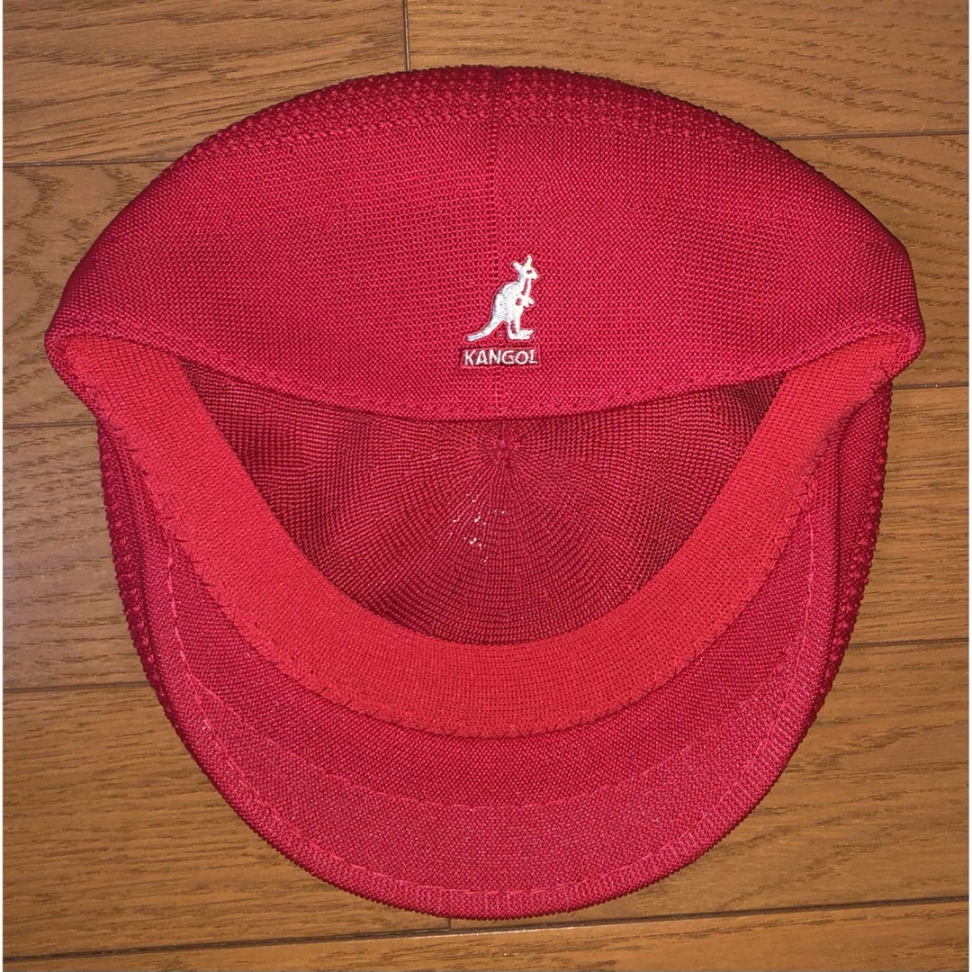 M 美品 KANGOL ハンチングキャップ レッド 赤 カンゴール ベレー帽 Ｍ