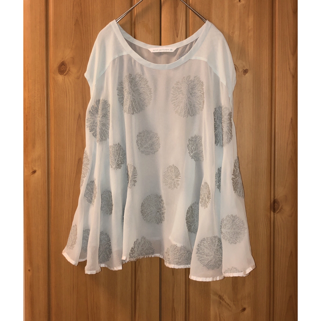 mina perhonen 「forest dot」ブラウスlight blue-