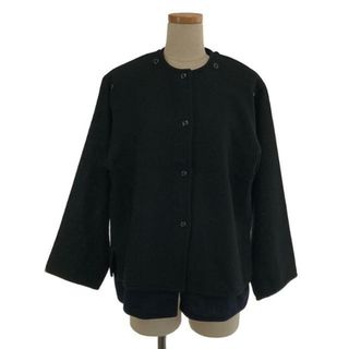 コムデギャルソン(COMME des GARCONS)のCOMME des GARCONS / コムデギャルソン | 1990s～ レイヤード ダブル ウールニットカーディガン | ー | ブラック/ネイビー | レディース(カーディガン)