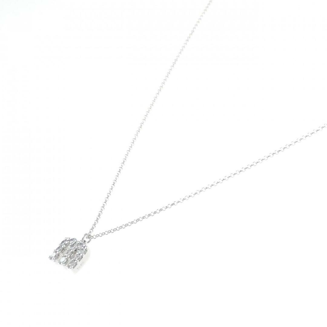 ご注意くださいK18WG ダイヤモンド ネックレス 0.19CT