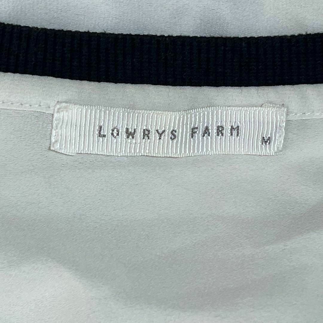 LOWRYS FARM(ローリーズファーム)のローリーズファーム ドルマンスリーブTシャツ 白×黒 英文字プリント シアー レディースのトップス(Tシャツ(半袖/袖なし))の商品写真