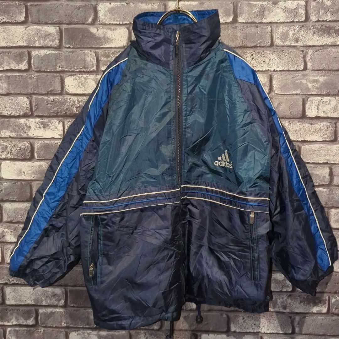 【美品】adidas アディダス　トレフォイル　ビッグロゴ ナイロンジャケット