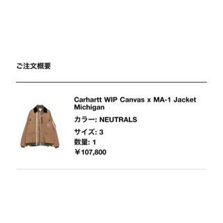 sacai x Carhartt WIP Canvas x MA-1 size3