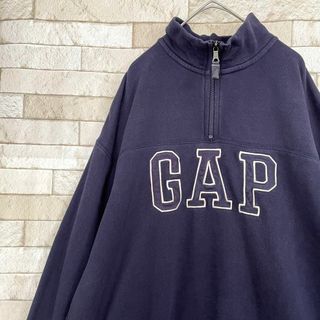 XXL OLD GAP ATHLETIC ハーフジップ スウェット ネイビー