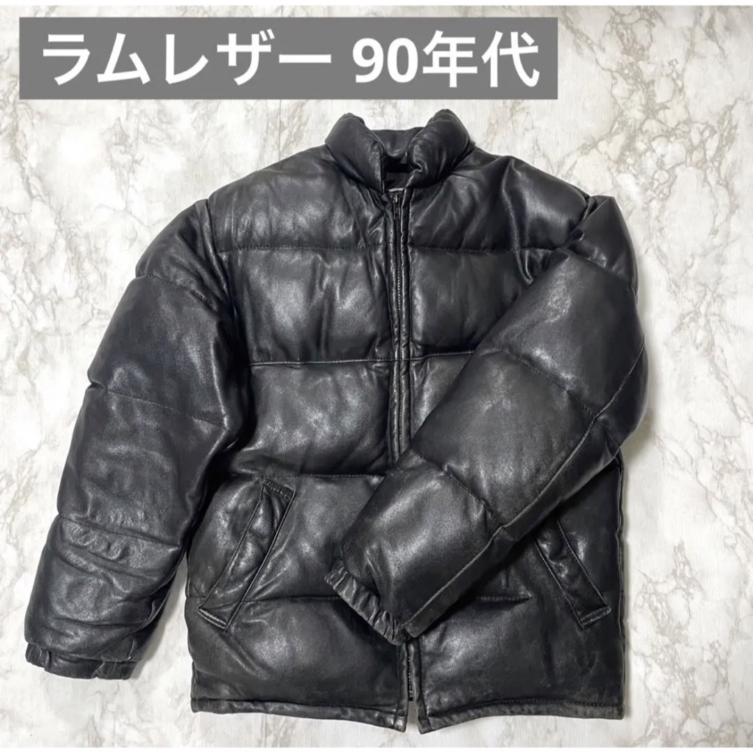 メンズ【USA製】90年代 Schott ラムレザーダウンジャケット 36サイズ