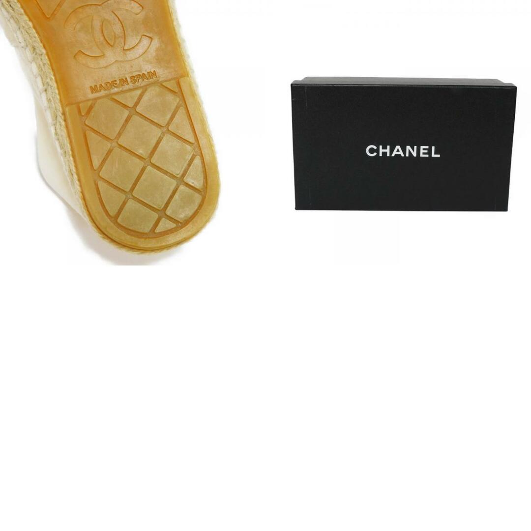 CHANEL - CHANEL シャネル エスパドリーユ 36 ベロア 23㎝ アイボリー