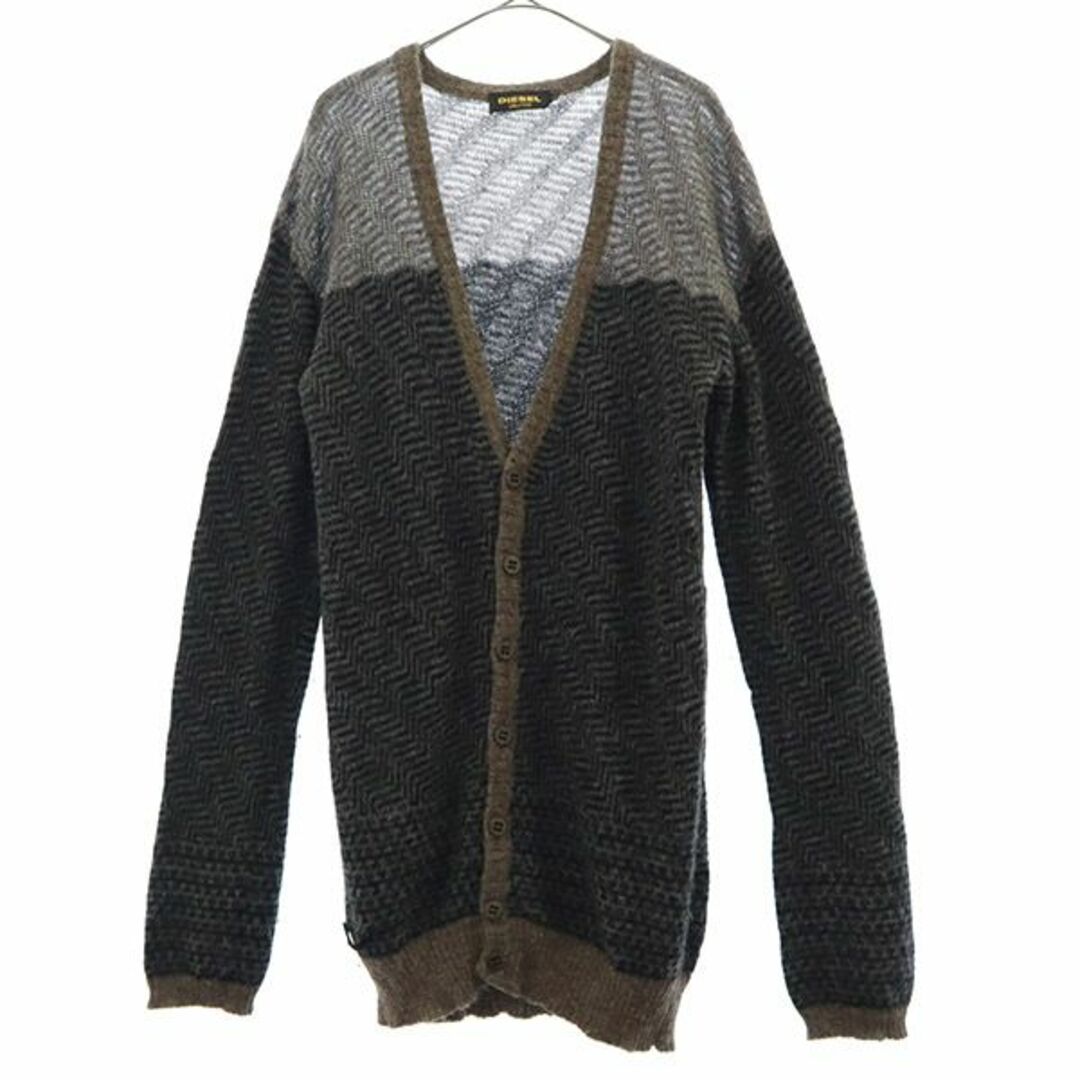 DIESEL - ディーゼル 総柄 アルパカミックス ニット カーディガン S