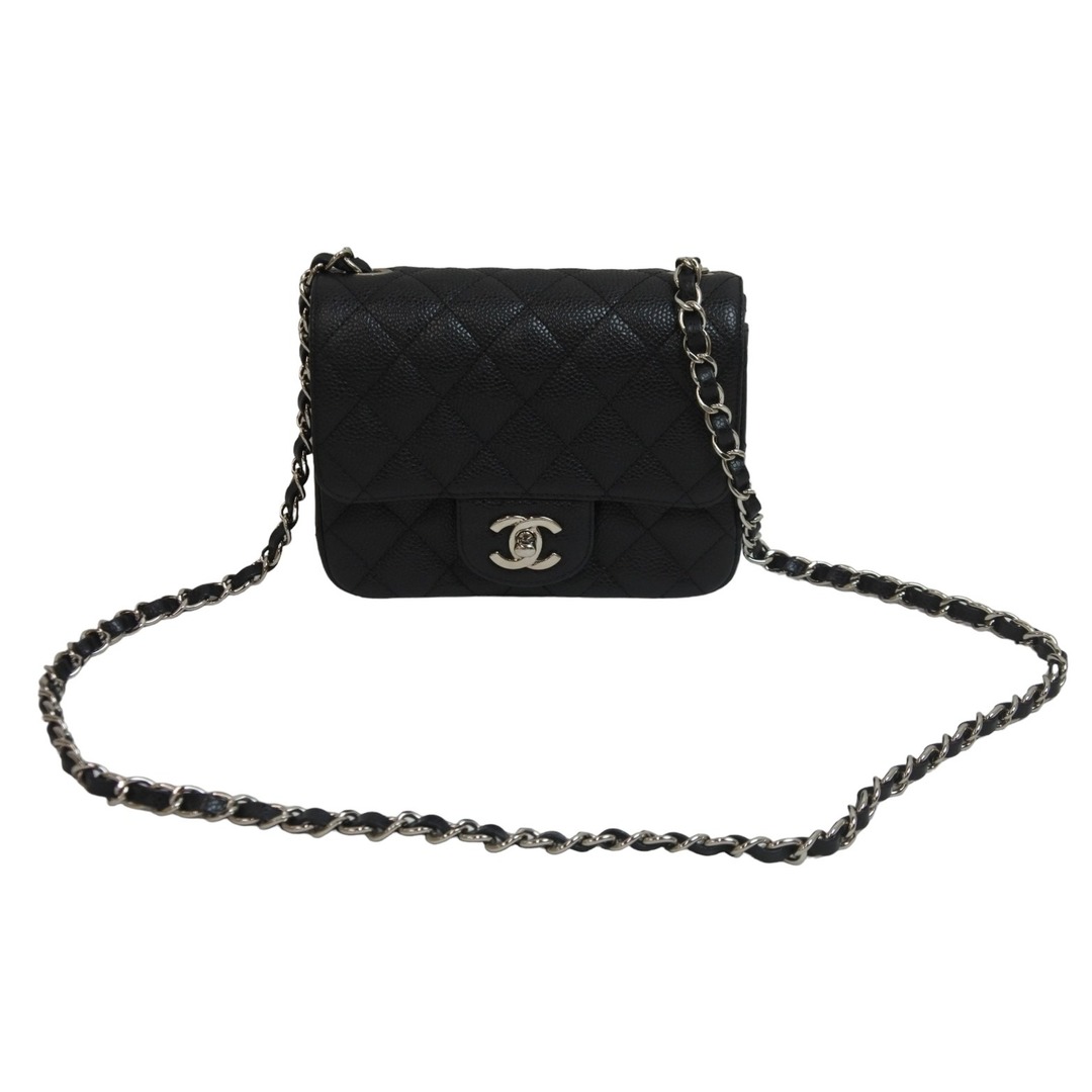 CHANEL シャネル ミニマトラッセ ココマーク ショルダーバッグ 13番台 キャビアスキン ブラック シルバー金具 美品 中古 50803 |  フリマアプリ ラクマ