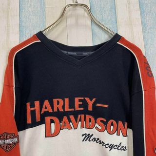 Harley Davidson - ハーレースエット 両面ロゴ 黒オレンジバイカラー ...