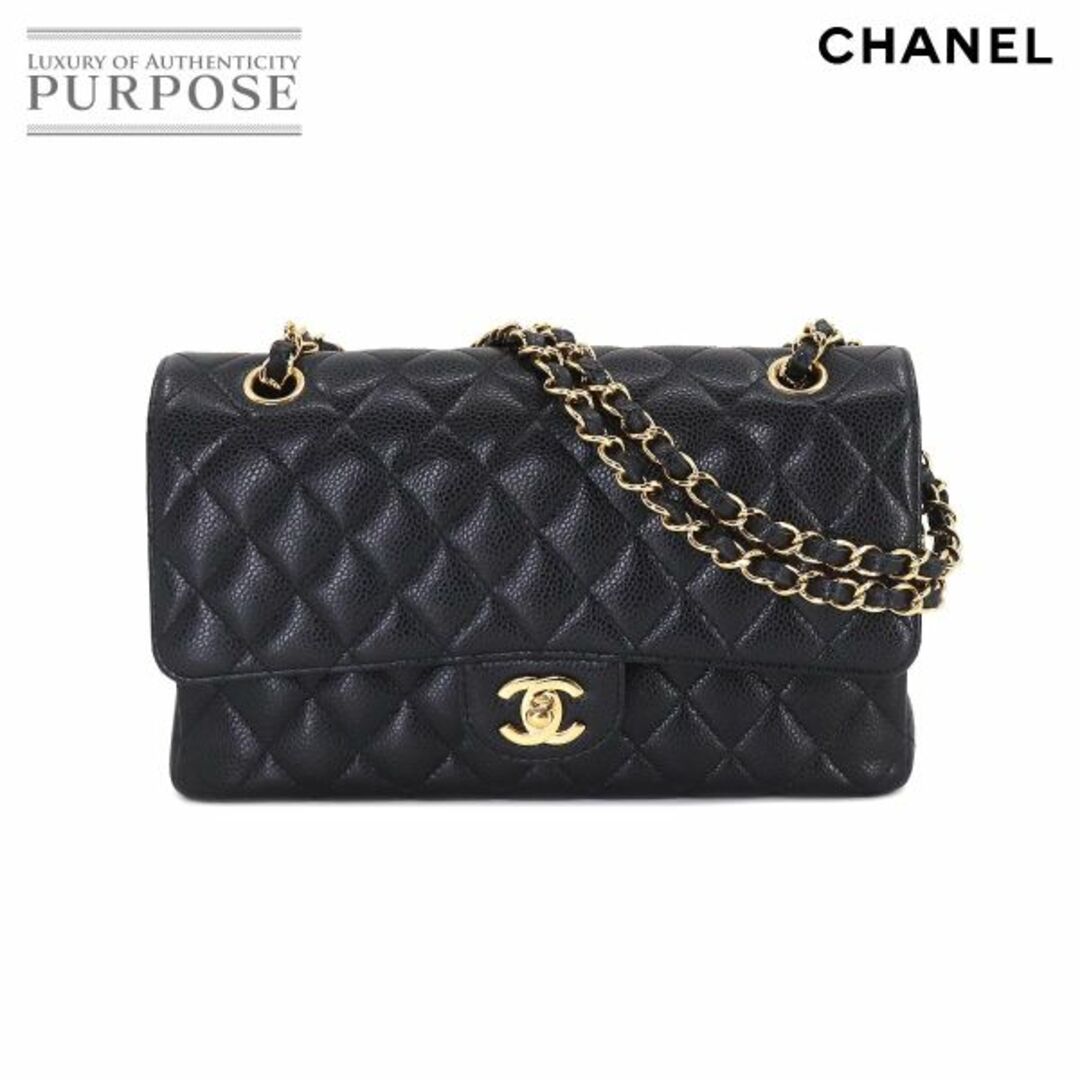 未使用 展示品 シャネル CHANEL マトラッセ 25 チェーン ショルダー バッグ キャビアスキン ブラック A01112 VLP 90205091