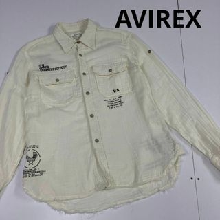 アヴィレックス(AVIREX)のAVIREX アヴィレックス　シャツ　ガーゼ　ミリタリー　古着　長袖　ステンシル(シャツ)