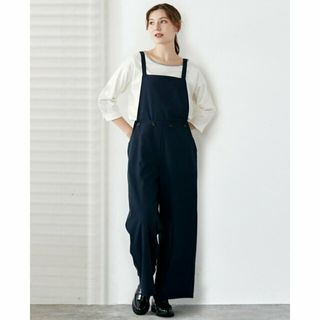 ルールマラン(LOURMARIN)の【ネイビー】【2WAY仕様で楽しめるポリエステルツイルサロペットパンツ】(サロペット/オーバーオール)