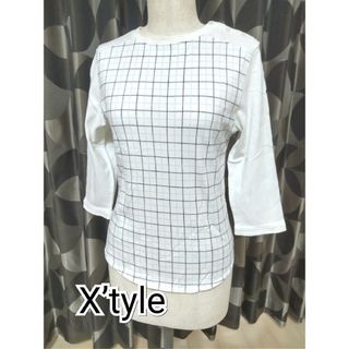 カイザー(kaiser)の【X’tyle】七分袖 カットソー チェック柄(カットソー(長袖/七分))