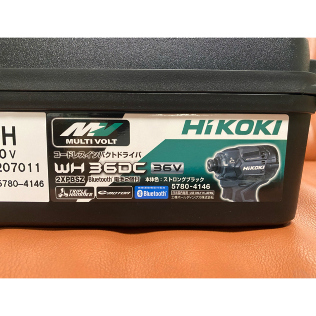 新品　ハイコーキ　インパクトドライバ　WH36DC 2XPBSZ 黒  ② 自動車/バイクのバイク(工具)の商品写真