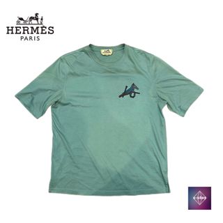 エルメス(Hermes)のHERMES エルメス ミニレザーパッチ Tシャツ 半袖 トップス XS(Tシャツ/カットソー(半袖/袖なし))