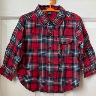 ベビーギャップ(babyGAP)のチェックシャツ　レッド　90 baby GAP(ブラウス)